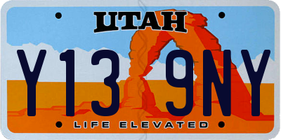 UT license plate Y139NY