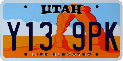 UT license plate Y139PK