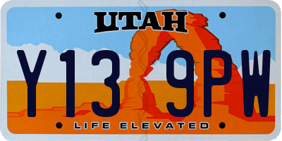 UT license plate Y139PW