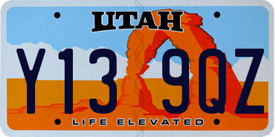 UT license plate Y139QZ