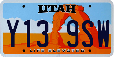 UT license plate Y139SW