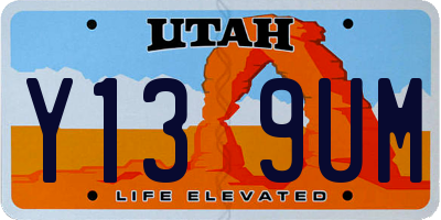 UT license plate Y139UM