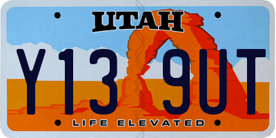 UT license plate Y139UT