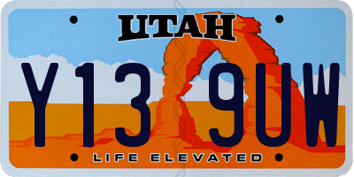 UT license plate Y139UW