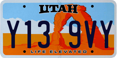 UT license plate Y139VY