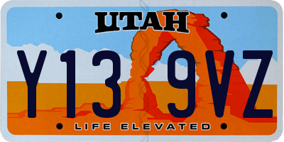 UT license plate Y139VZ