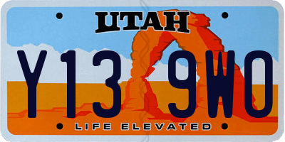 UT license plate Y139WO