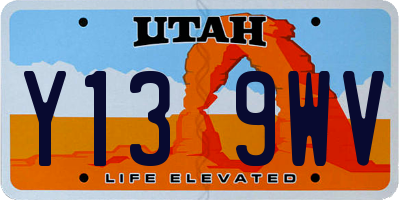 UT license plate Y139WV
