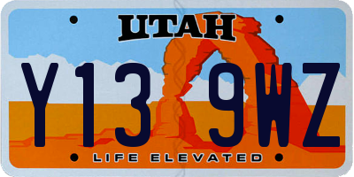 UT license plate Y139WZ