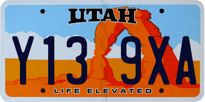 UT license plate Y139XA