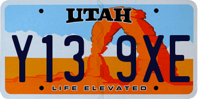UT license plate Y139XE