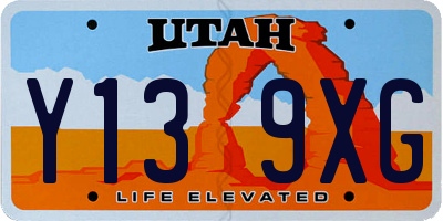 UT license plate Y139XG