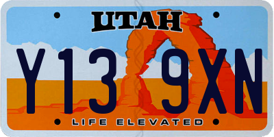 UT license plate Y139XN