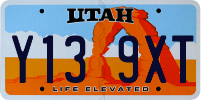 UT license plate Y139XT