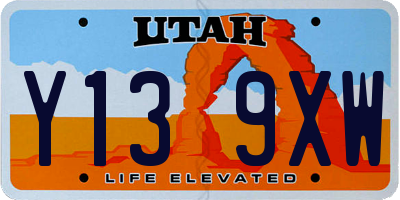 UT license plate Y139XW