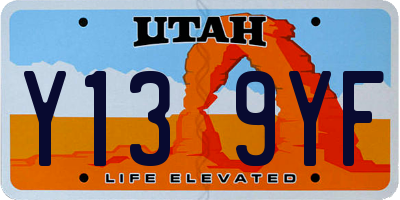UT license plate Y139YF