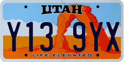 UT license plate Y139YX