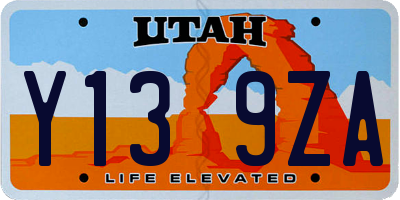 UT license plate Y139ZA