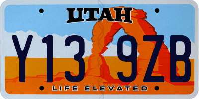 UT license plate Y139ZB