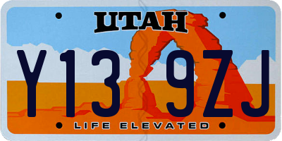 UT license plate Y139ZJ
