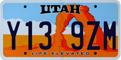 UT license plate Y139ZM