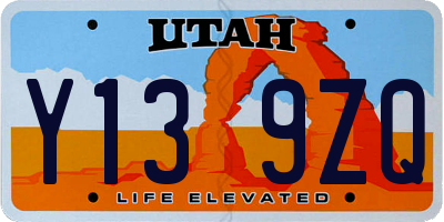 UT license plate Y139ZQ