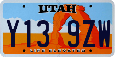 UT license plate Y139ZW