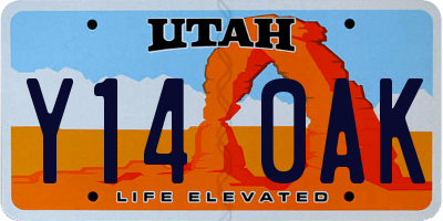 UT license plate Y140AK