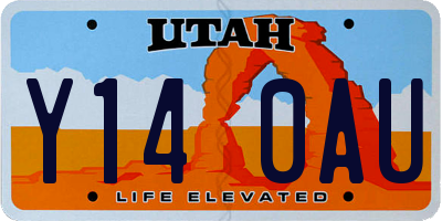 UT license plate Y140AU