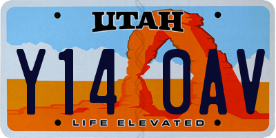 UT license plate Y140AV