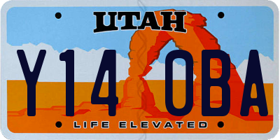 UT license plate Y140BA