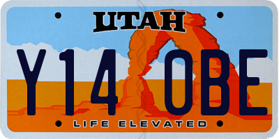 UT license plate Y140BE