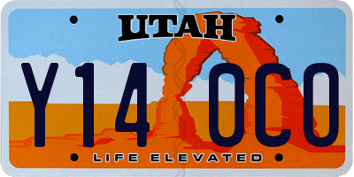 UT license plate Y140CO