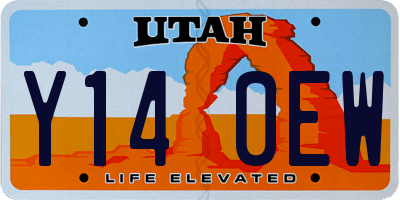 UT license plate Y140EW