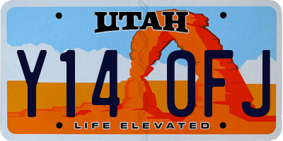 UT license plate Y140FJ
