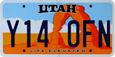 UT license plate Y140FN