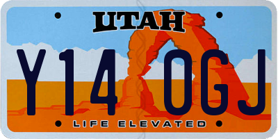 UT license plate Y140GJ