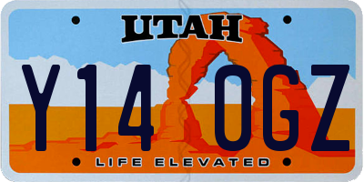 UT license plate Y140GZ