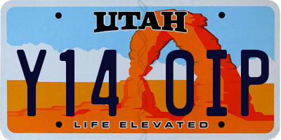 UT license plate Y140IP