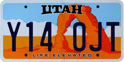 UT license plate Y140JT