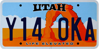 UT license plate Y140KA