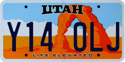 UT license plate Y140LJ
