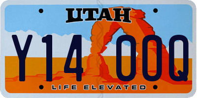UT license plate Y140OQ