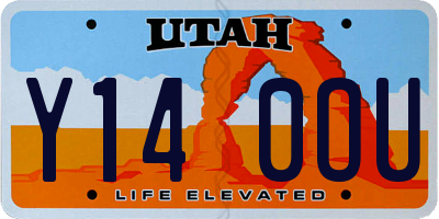 UT license plate Y140OU
