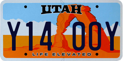 UT license plate Y140OY
