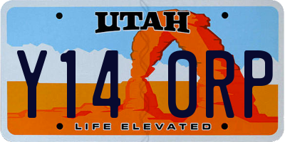 UT license plate Y140RP