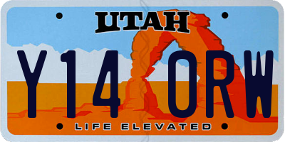 UT license plate Y140RW