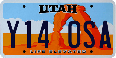 UT license plate Y140SA