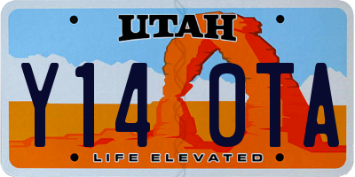 UT license plate Y140TA
