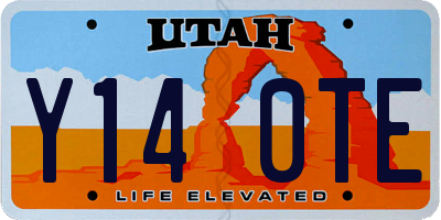UT license plate Y140TE